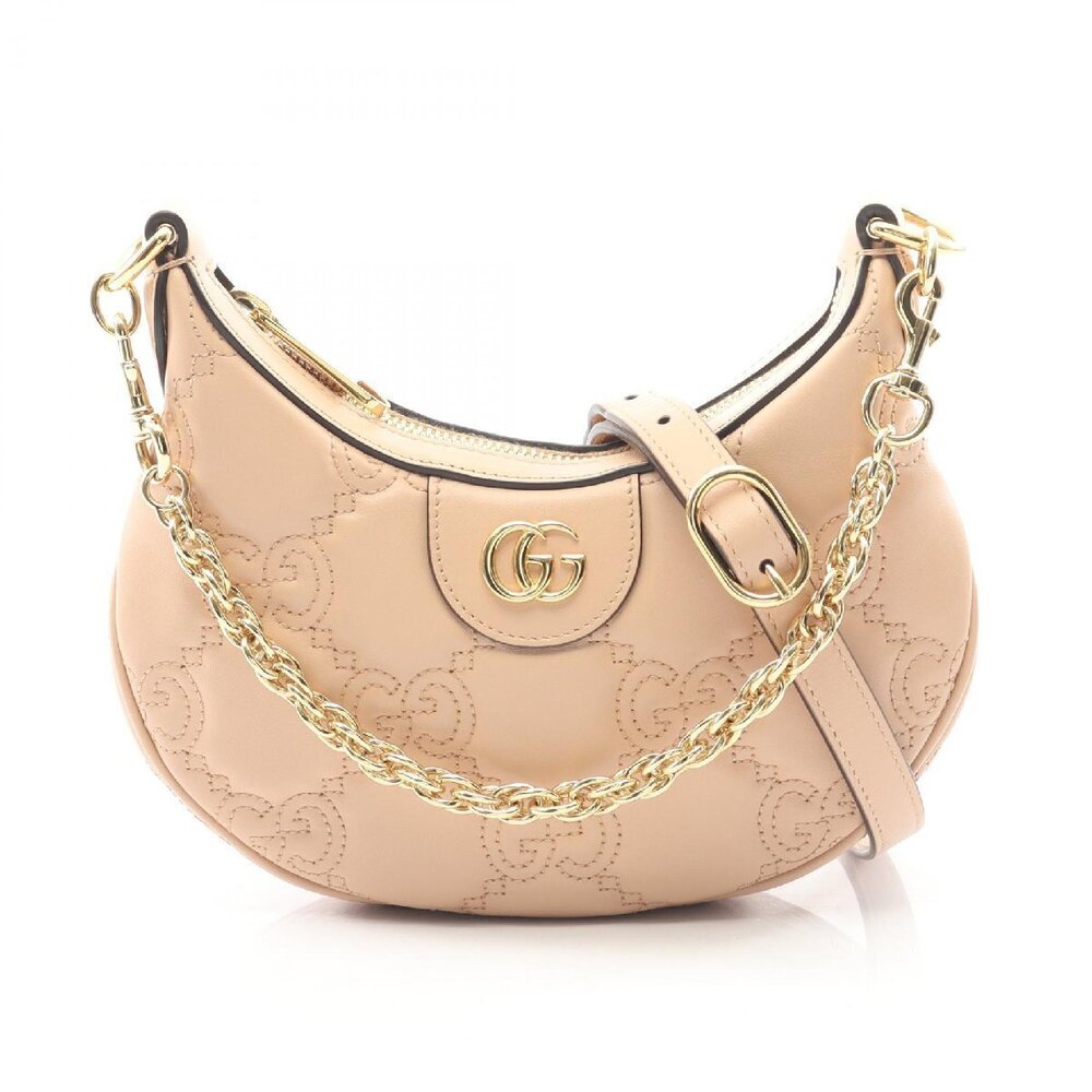 Gucci GG Matelasse Handbag Leather Pink